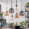 Koyoto Lampadario a sospensione, Lampada a sfera, Lampada a sospensione Ambrato, Chiaro, Grigio fumo, 6-Luci