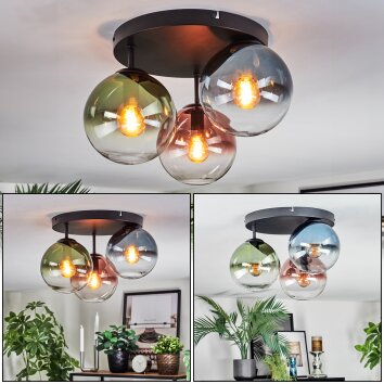 Gastor Plafoniera, Lampada a sfera Blu, Verde, Chiaro, Ramato, 3-Luci