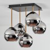 Koyoto Plafoniera, Lampada a sfera Oro, Nero, 5-Luci