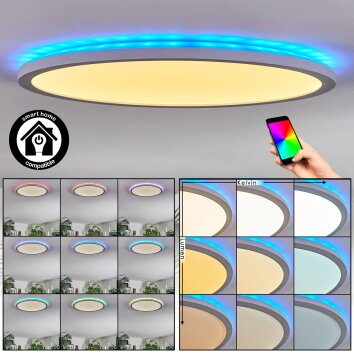 Zuren Plafoniera, Panel LED Bianco, 1-Luce, Cambia colore