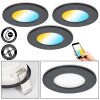 Ramek Plafoniera, Lampada da incasso LED Nero, 3-Luci