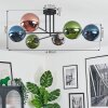 Gastor Plafoniera, Lampada a sfera 80 cm Blu, Cromo, Verde, Ramato, Grigio fumo, 6-Luci