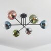 Gastor Plafoniera, Lampada a sfera 80 cm Blu, Cromo, Verde, Chiaro, Ramato, Grigio fumo, 6-Luci
