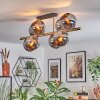 Koyoto Plafoniera, Lampada a sfera Oro, Nero, 8-Luci