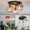 Koyoto Plafoniera, Lampada a sfera Ambrato, Chiaro, Grigio fumo, 3-Luci