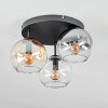 Koyoto Plafoniera, Lampada a sfera Ambrato, Chiaro, Grigio fumo, 3-Luci