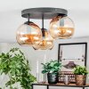 Koyoto Plafoniera, Lampada a sfera Ambrato, 3-Luci