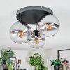 Koyoto Plafoniera, Lampada a sfera Chiaro, Grigio fumo, 3-Luci