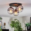 Koyoto Plafoniera, Lampada a sfera Chiaro, Grigio fumo, 3-Luci