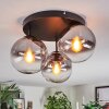 Koyoto Plafoniera, Lampada a sfera Chiaro, Grigio fumo, 3-Luci