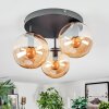 Gastor Plafoniera, Lampada a sfera Ambrato, 3-Luci