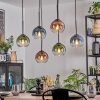 Koyoto Lampadario a sospensione, Lampada a sfera, Lampada a sospensione Blu, Verde, Chiaro, Ramato, 6-Luci