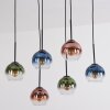 Koyoto Lampadario a sospensione, Lampada a sfera, Lampada a sospensione Blu, Verde, Chiaro, Ramato, 6-Luci