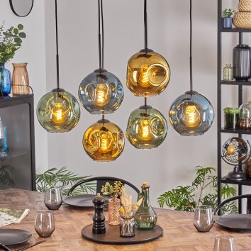 Ripoll Lampadario a sospensione, Lampada a sfera, Lampada a sospensione Blu, Oro, Verde, 6-Luci