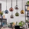 Koyoto Lampadario a sospensione, Lampada a sfera, Lampada a sospensione Blu, Cromo, Oro, Ramato, Grigio fumo, 6-Luci