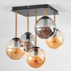 Gastor Plafoniera, Lampada a sfera Oro, Nero, 5-Luci