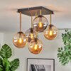 Gastor Plafoniera, Lampada a sfera Oro, Nero, 5-Luci