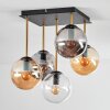 Gastor Plafoniera, Lampada a sfera Oro, Nero, 5-Luci