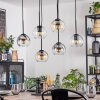 Koyoto Lampadario a sospensione, Lampada a sfera, Lampada a sospensione Ambrato, Chiaro, Grigio fumo, 6-Luci