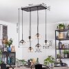 Koyoto Lampadario a sospensione, Lampada a sfera, Lampada a sospensione Ambrato, Chiaro, Grigio fumo, 6-Luci