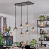 Koyoto Lampadario a sospensione, Lampada a sfera, Lampada a sospensione Ambrato, Chiaro, Grigio fumo, 6-Luci