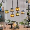 Koyoto Lampadario a sospensione, Lampada a sfera, Lampada a sospensione Blu, Oro, Ramato, 6-Luci