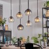Koyoto Lampadario a sospensione, Lampada a sfera, Lampada a sospensione Ambrato, Chiaro, Grigio fumo, 6-Luci