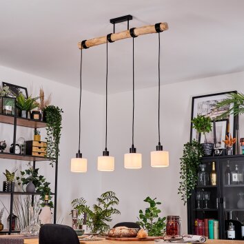 Bassagoda Lampadario a sospensione, Lampada a sospensione Écru, Nero, 4-Luci Bassagoda Lampadario a sospensione, Lampada a sospensione Écru, Nero, 4-Luci