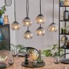 Koyoto Lampadario a sospensione, Lampada a sfera, Lampada a sospensione Chiaro, Grigio fumo, 6-Luci