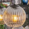 Koyoto Lampadario a sospensione, Lampada a sfera, Lampada a sospensione Chiaro, Grigio fumo, 6-Luci