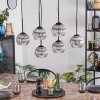 Koyoto Lampadario a sospensione, Lampada a sfera, Lampada a sospensione Chiaro, Grigio fumo, 6-Luci