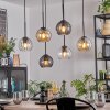Koyoto Lampadario a sospensione, Lampada a sfera, Lampada a sospensione Ambrato, Chiaro, Grigio fumo, 6-Luci