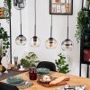 Koyoto Lampadario a sospensione, Lampada a sfera, Lampada a sospensione Écru, Nero, 4-Luci