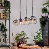 Koyoto Lampadario a sospensione, Lampada a sfera, Lampada a sospensione Écru, Nero, 4-Luci