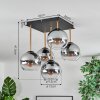 Koyoto Plafoniera, Lampada a sfera Oro, Nero, 5-Luci