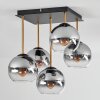 Koyoto Plafoniera, Lampada a sfera Oro, Nero, 5-Luci