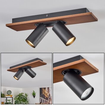Dalan Plafoniera, Faretto da soffitto LED Écru, Nero, 2-Luci