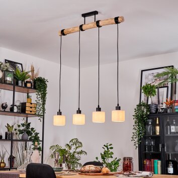 Bassagoda Lampadario a sospensione, Lampada a sospensione Écru, Nero, 4-Luci Bassagoda Lampadario a sospensione, Lampada a sospensione Écru, Nero, 4-Luci