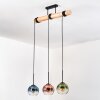Koyoto Lampadario a sospensione, Lampada a sfera, Lampada a sospensione Écru, Nero, 3-Luci