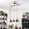 Koyoto Lampadario a sospensione, Lampada a sfera, Lampada a sospensione Écru, Nero, 3-Luci