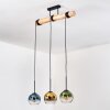 Koyoto Lampadario a sospensione, Lampada a sfera, Lampada a sospensione Écru, Nero, 3-Luci
