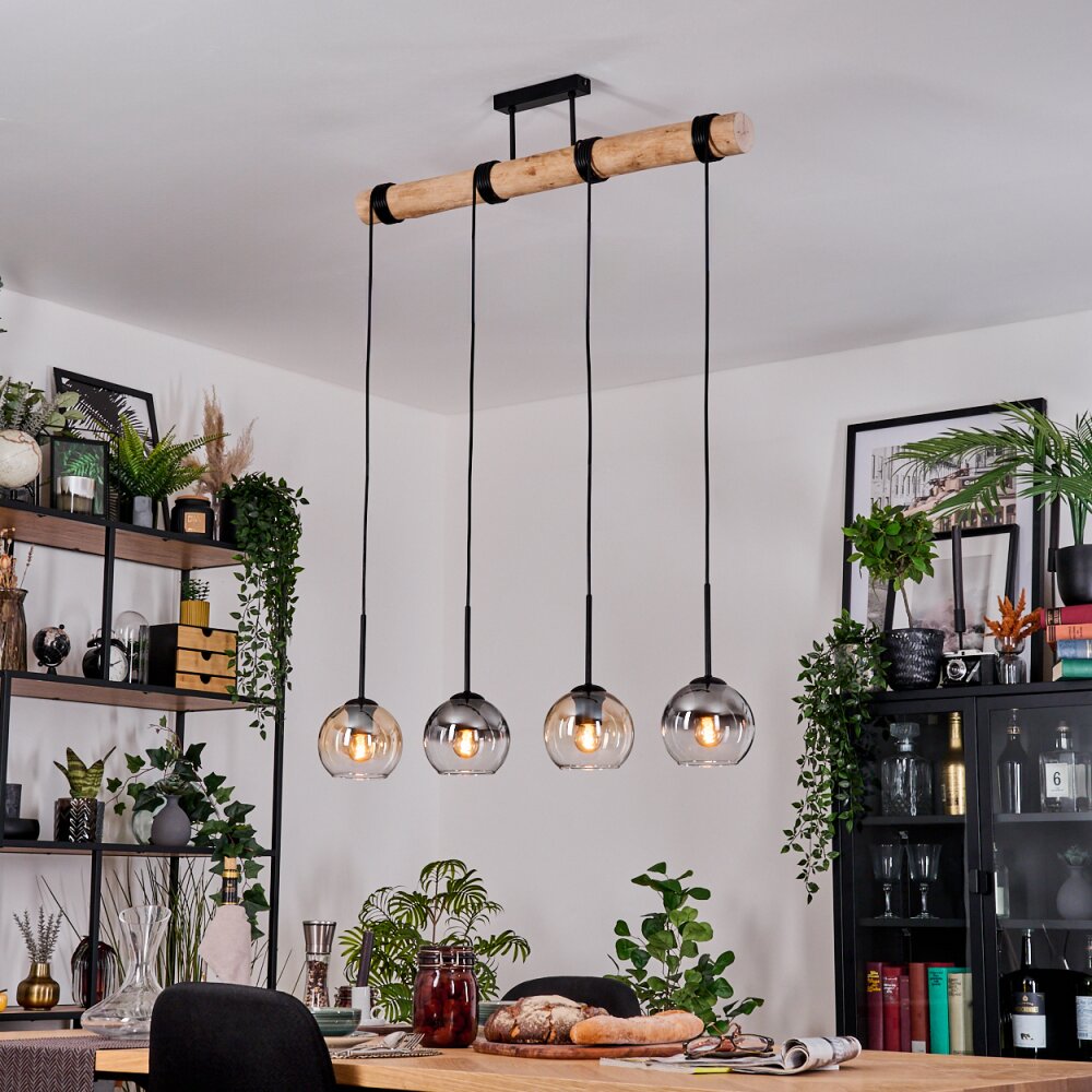 Koyoto Lampadario a sospensione, Lampada a sfera, Lampada a sospensione Écru, Nero, 4-Luci main product photo