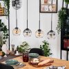 Koyoto Lampadario a sospensione, Lampada a sfera, Lampada a sospensione Écru, Nero, 4-Luci
