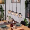 Koyoto Lampadario a sospensione, Lampada a sfera, Lampada a sospensione Écru, Nero, 4-Luci