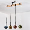 Koyoto Lampadario a sospensione, Lampada a sfera, Lampada a sospensione Écru, Nero, 4-Luci