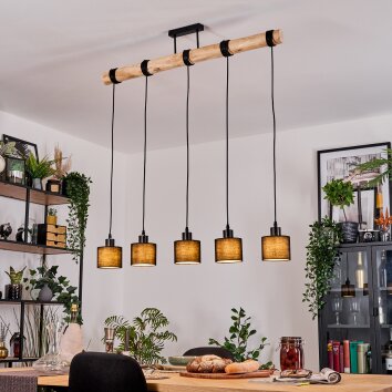 Bassagoda Lampadario a sospensione, Lampada a sospensione Écru, Nero, 5-Luci Bassagoda Lampadario a sospensione, Lampada a sospensione Écru, Nero, 5-Luci
