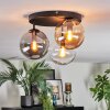 Gastor Plafoniera, Lampada a sfera 30 cm Ambrato, Chiaro, Grigio fumo, 3-Luci