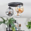 Gastor Plafoniera, Lampada a sfera 30 cm Ambrato, Chiaro, Grigio fumo, 3-Luci