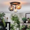 Gastor Plafoniera, Lampada a sfera 30 cm Ambrato, Chiaro, Grigio fumo, 3-Luci