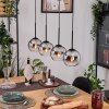 Koyoto Lampadario a sospensione, Lampada a sfera, Lampada a sospensione Écru, Nero, 4-Luci